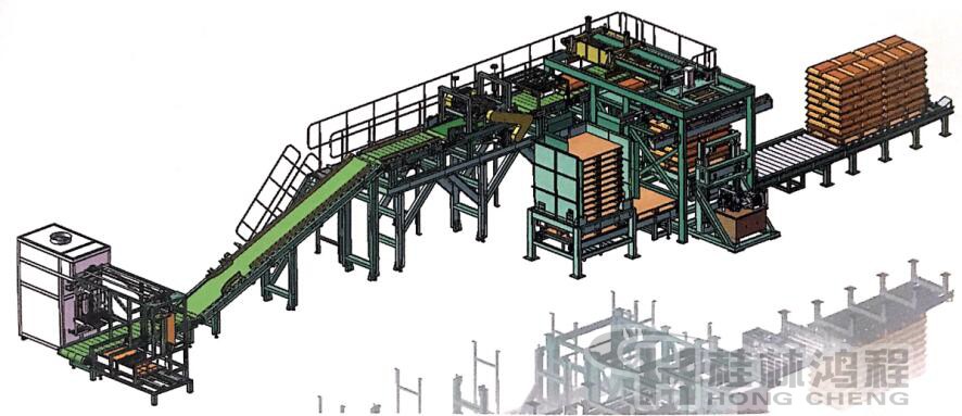 桂林鴻程機(jī)電全自動(dòng)包裝推垛生產(chǎn)線